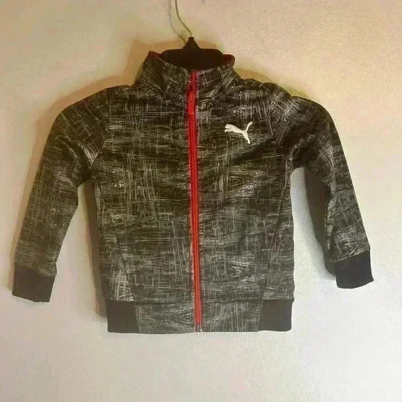 Puma Full Red Zip Grey 18M Toddler Boys Track Suit Jacket NWOT - Picture 1 of 7